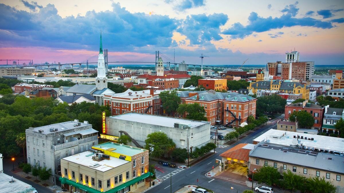 Arial view of Savannah