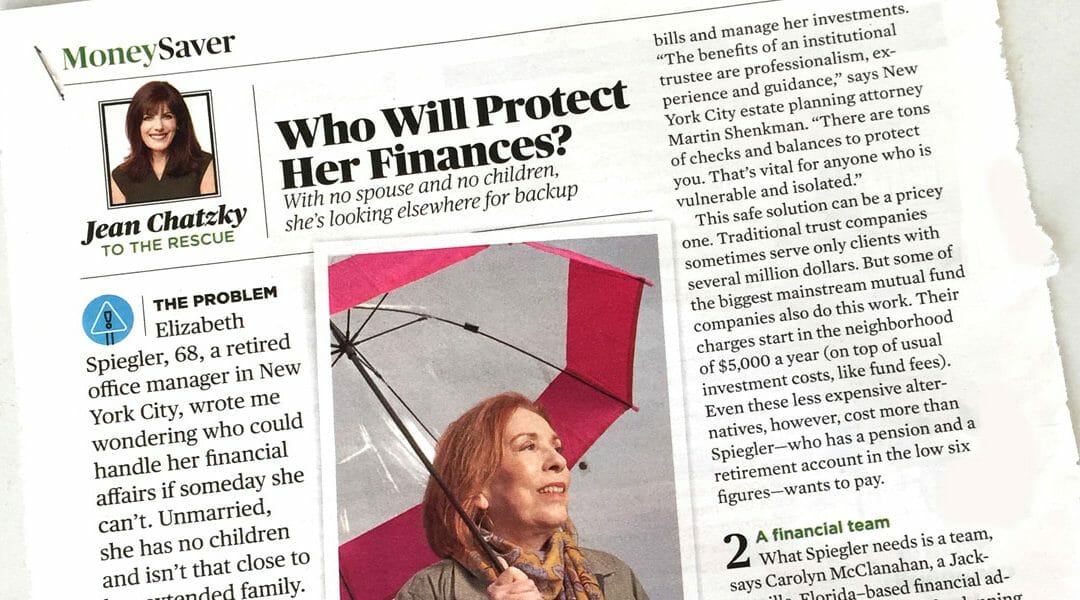 Article as featured in AARP Magazine, Who Will Protect Her Finances?