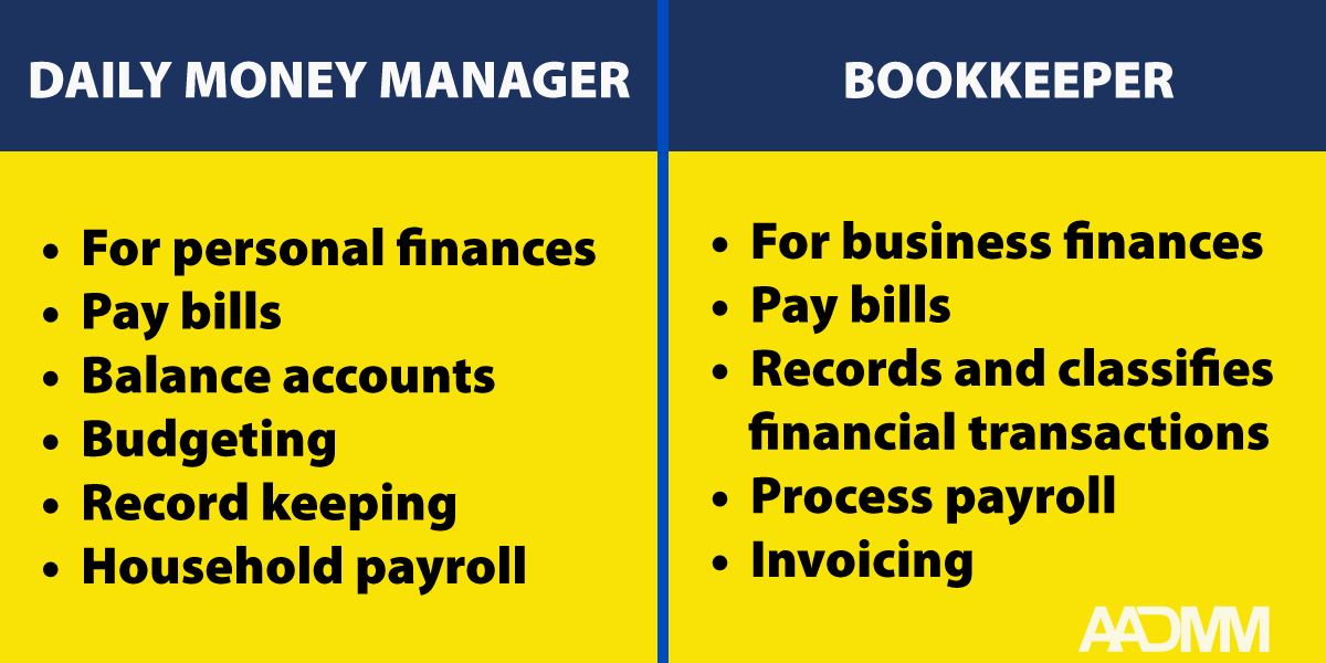 comparison of daily money manager and bookkeeper